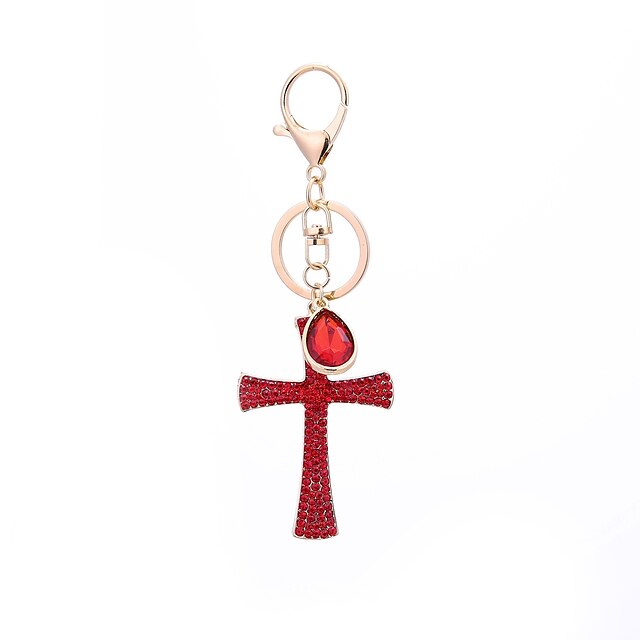  Keychain Cross Casual Fashion Ring Jewelry White / Red For Gift Daily