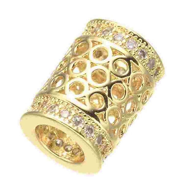  DIY Κοσμήματα 1 τεμ Ștrasuri Προσομειωμένο διαμάντι Κράμα Χρυσό Ασημί Χρυσό Τριανταφυλλί Κύλινδρος Χάντρα 0.5 cm DIY Κολιέ Βραχιόλια