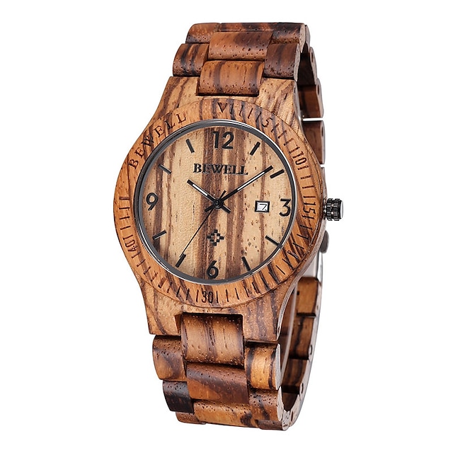  Herrn Armbanduhr Einzigartige kreative Uhr Uhr Holz Quartz Luxus Wasserdicht Analog Braun / Zwei jahr / Japanisch / Kalender / Japanisch / Zwei jahr