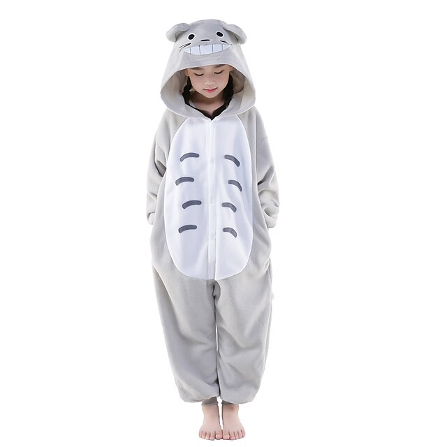 Toys & Hobbies Cosplay & Costumes | Kids Kigurumi Pajamas Anime Totoro Onesie Pajamas Polar Fleece Gray Cosplay For Boys and Gir