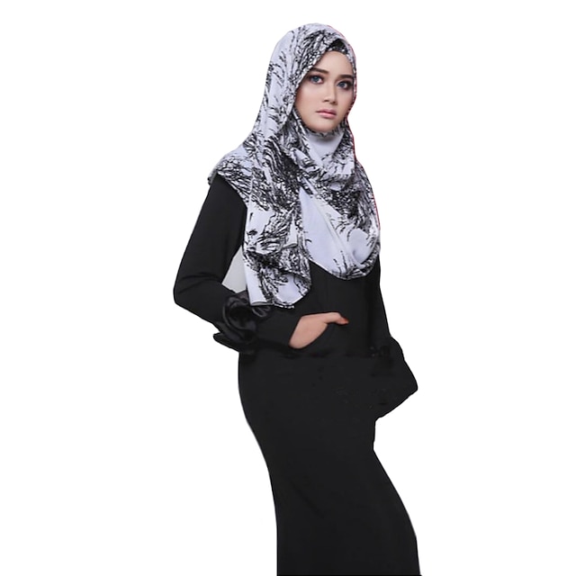  Hodeplagg / Abaya / hijab Mote Hvit / Svart / Blå Chiffon Cosplay-tilbehør kostymer