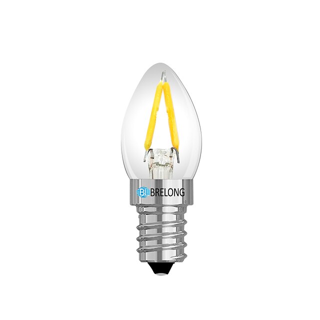  brelong 1 pc e14 2w dimmable led ampoule à filament ac110v / ac 220v blanc chaud