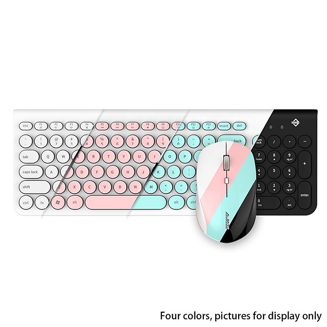  AJAZZ 325i Wireless de 2,4 GHz Mouse tastatură Combo DPI ajustabil tastatura de birou / Tastatură cu membrană Încet mouse-ul de birou 800/1200/1600 dpi