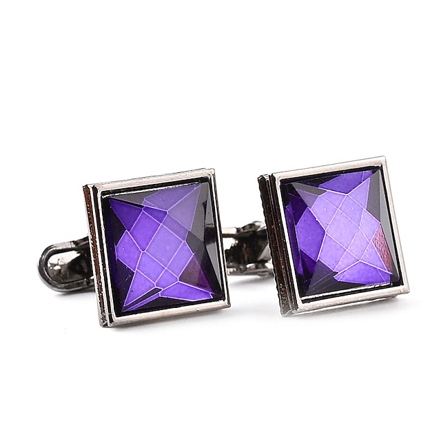  Cufflinks Elegant Formal Fashion Classic Crystal Alloy Brooch Jewelry Purple White For Party Wedding Business / Ceremony / Wedding Evening Party