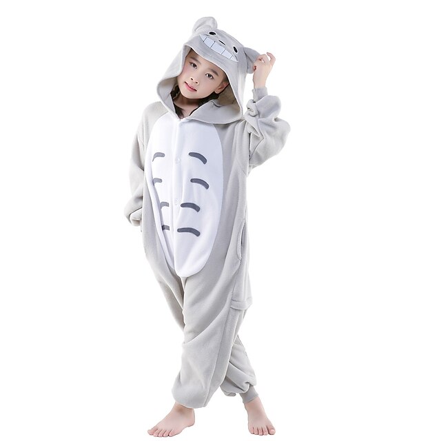 Toys & Hobbies Cosplay & Costumes | Kids Kigurumi Pajamas Anime Totoro Onesie Pajamas Polar Fleece Gray Cosplay For Boys and Gir