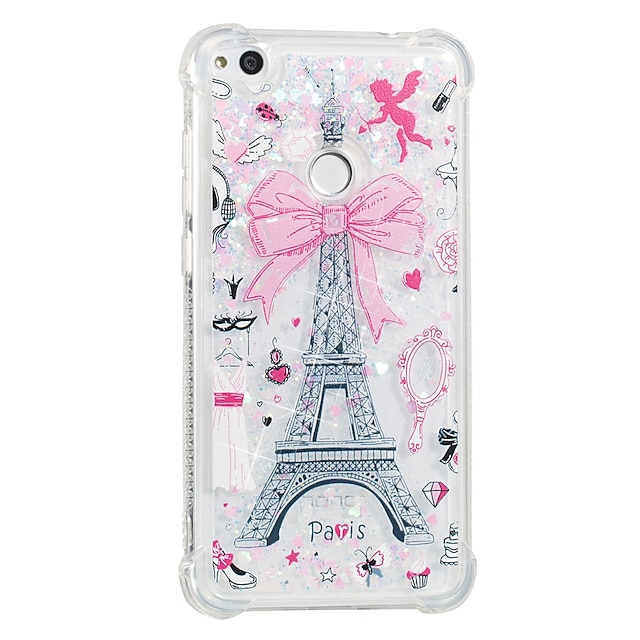  Case For Huawei P10 Lite / P8 Lite (2017) / Huawei Shockproof / Flowing Liquid / Pattern Back Cover Eiffel Tower Soft TPU