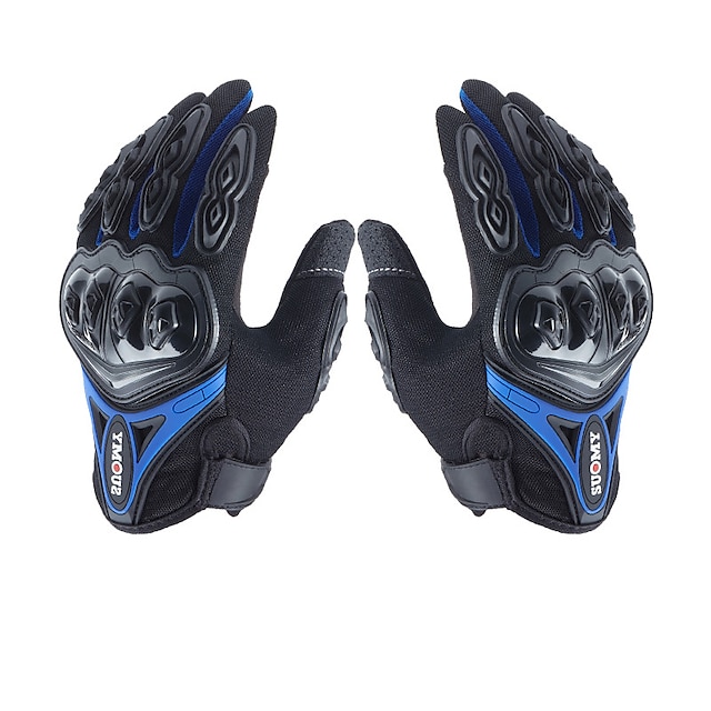  Guantes de moto unisex de dedo completo, guantes antideslizantes de nailon, pantalla táctil, transpirables, para montar, deporte, equipo de protección, guantes para motocross