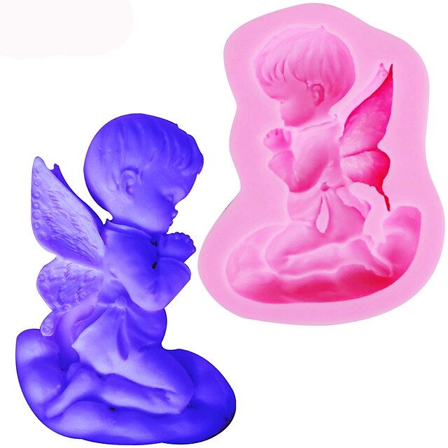  Bebé de silicona ángel bendiga molde de silicona pastel fondant molde para hornear herramientas de decoración