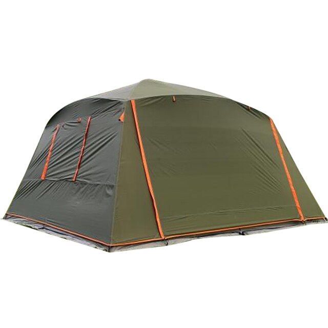  7 person Cabin Tent Family Tent Outdoor Waterproof Windproof Sunscreen Single Layered Poled Instant Cabin Camping Tent 1500-2000 mm for Camping / Hiking Oxford 365*365*220 cm