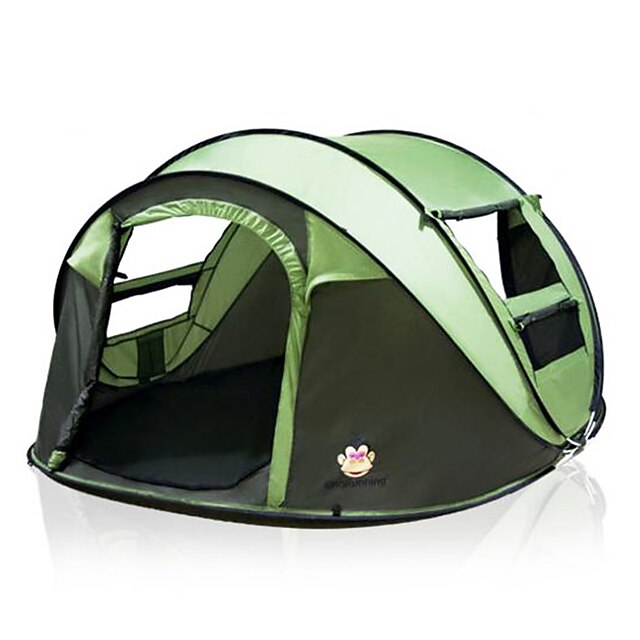  3 person Pop up tent Outdoor Portable Lightweight Windproof Single Layered Automatic Dome Camping Tent 2000-3000 mm for Hunting Fishing Beach 200*280*120 cm