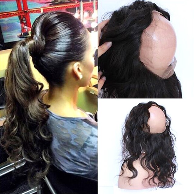  10 24 7a full frontal lace closure 360 lace band frontal closure brazilian body wave virgin hair with baby hair