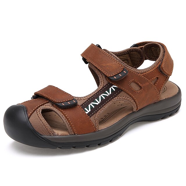  Men's Synthetic Microfiber PU Spring / Fall Comfort Sandals Dark Brown / Brown / Chocolate / Casual / Lace-up