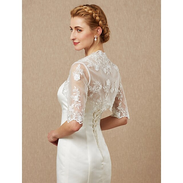 Half Sleeve Shrugs Lace / Tulle Fall Wedding / Party / Evening Women‘s ...