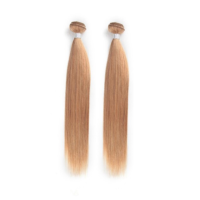  2 paket Brasilianskt hår Rak Klassisk Äkta hår Nyans Hårförlängning av äkta hår Människohår förlängningar / 8A
