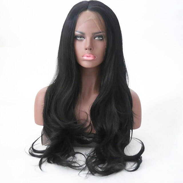  Synthetic Lace Front Wig Natural Wave Natural Wave Lace Front Wig 13cm(Approx5inch) Black#1B Synthetic Hair Black