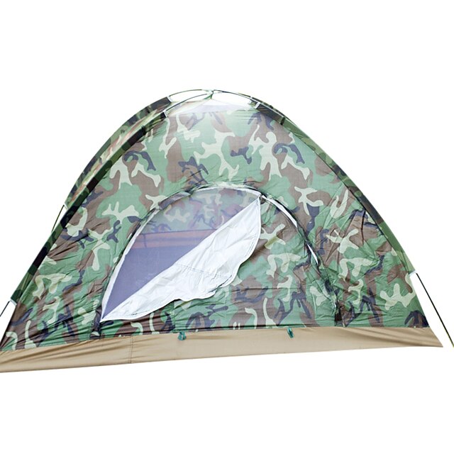  2 person Tent Outdoor Waterproof Windproof Rain Waterproof Double Layered Poled Dome Camping Tent for Hunting Beach Camping Fiberglass Oxford Cotton / Ultra Light (UL)