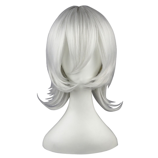  peluca sintética recta kardashian peluca recta 13cm (approx5inch) pelo sintético plateado blanco
