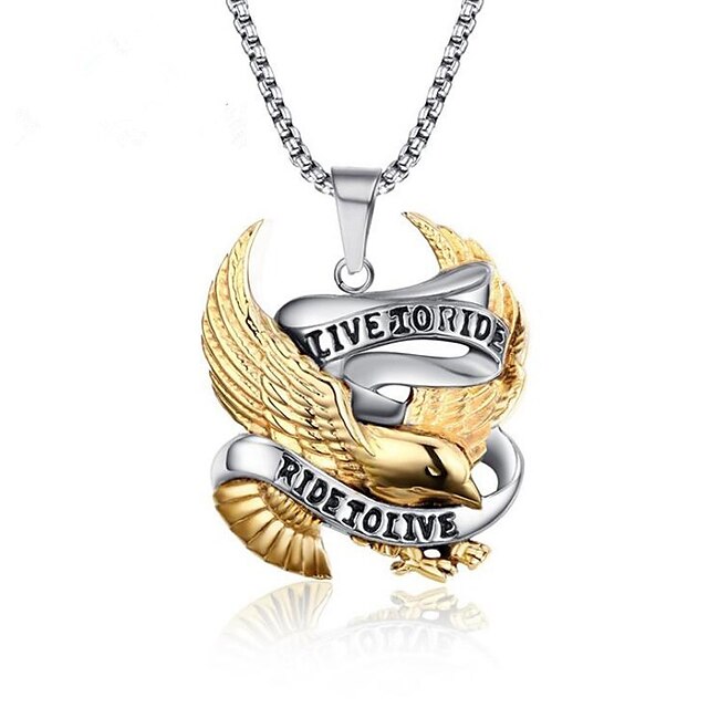  Men's Pendant Necklace Bird Vintage Punk scottish Stainless Steel Titanium Steel Gold Necklace Jewelry One-piece Suit For Gift Daily