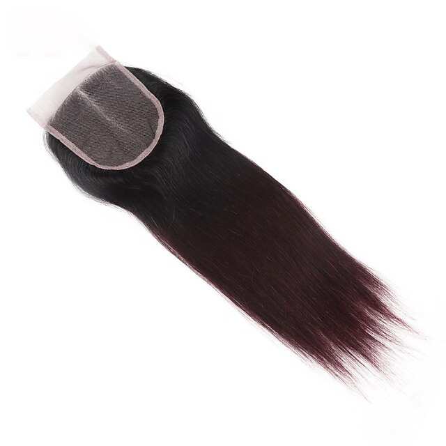  ALIMICE Перуанские волосы 4x4 Закрытие Прямой Бесплатный Часть / Средняя часть / 3 Часть человеческие волосы Remy Градиент