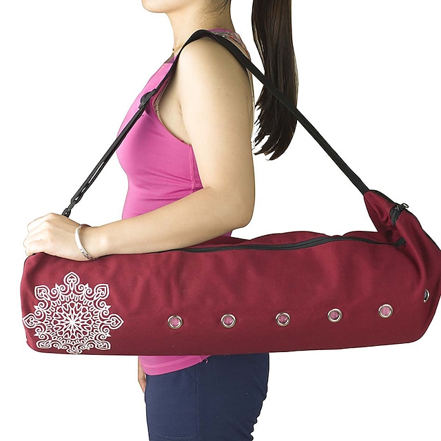  22 L Yoga Mat Bag - Fitness, Gym Workout, Pilates Large Capacity, Waterproof, Ventilation Canvas Black, Gray, Purple
