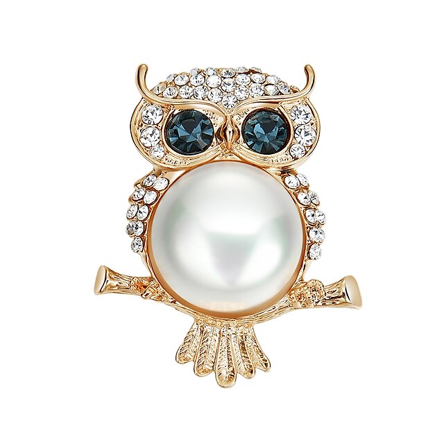  Women's Cubic Zirconia Brooches Ladies Sports & Outdoors Imitation Pearl Zircon Brooch Jewelry Gold For Party Prom Promise