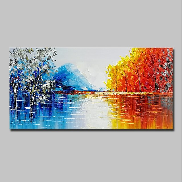  Oil Painting Hand Painted Horizontal Abstract Landscape Modern Stretched Canvas