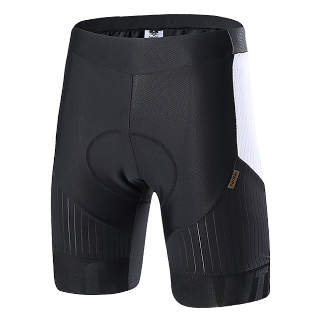  SANTIC Heren Wielrenbroek / Wielrenshorts Fietsen Kleding Onderlichaam Effen, Klassiek Elastaan Zwart / Wit Speedboat Bergracen Race pasvorm Wielrenkleding / Hoge Elasticiteit