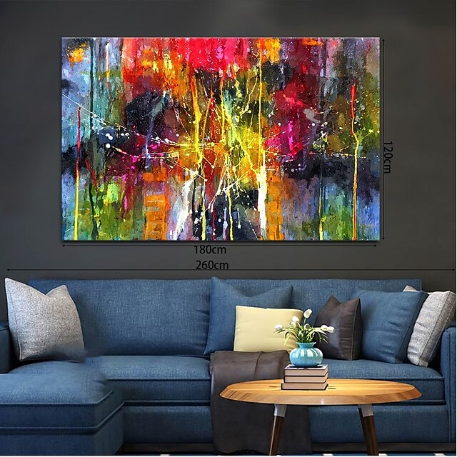  Oil Painting Hand Painted Horizontal Abstract Modern Rolled Canvas (No Frame)