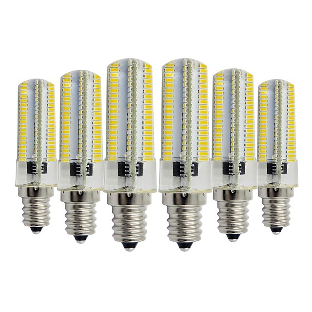  6pcs 7 W Becuri LED Bi-pin 600-700 lm E14 T 152 LED-uri de margele SMD 3014 Intensitate Luminoasă Reglabilă Decorativ Alb Cald Alb Rece 220-240 V 110-130 V