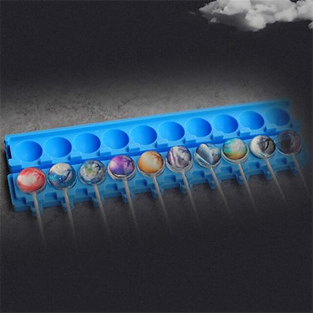  1pc 10 Hole Stars  Silicone Lollipops Mold Crystal 3D Lollipops Jelly Pudding Mould Baking Tools