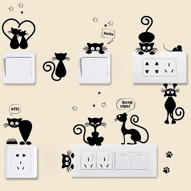  Animals Wall Stickers Plane Wall Stickers Light Switch Stickers, Vinyl Removable Home Decoration Wall Decal Wall Decoration 25X70CM Wall Stickers for bedroom living room