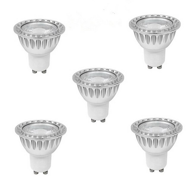  5pcs 5 W LED Σποτάκια 400-500 lm GU10 1 LED χάντρες COB Θερμό Λευκό Ψυχρό Λευκό Φυσικό Λευκό 85-265 V / 5 τμχ / RoHs