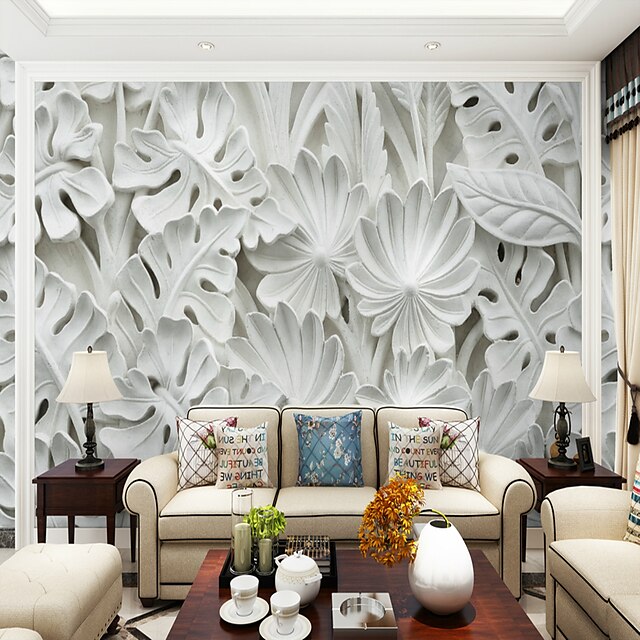  murale carta da parati adesivo da parete copertura stampa adesivo richiesto effetto rilievo 3d fiore fiore foglia tela arredamento per la casa
