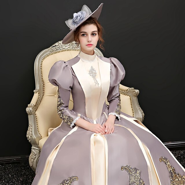  Duchess Maria Antonietta Rococo Vacation Dress Dress Party Costume Ball Gown Women's Lace Costume Rainbow Vintage Cosplay Party Prom 3/4 Length Sleeve Ball Gown Plus Size Customized