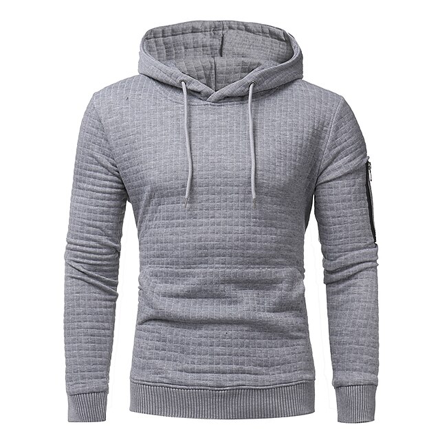  Herre Running Track Jacket Joggejakke Langermet Vinter Bomull Stretch Trening & Fitness Sports Ensfarget Store størrelser Hattetrøje Athleisure Wear Mørkegrå Hvit Svart Grå Sportsklær Elastisk