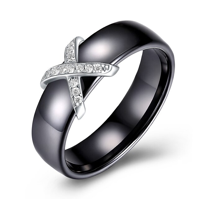  Band Ring Γεωμετρική Χρυσό Ασημί Πορσελάνη S925 Sterling Silver κυρίες Κλασσικό Βίντατζ 7 8 / Γυναικεία