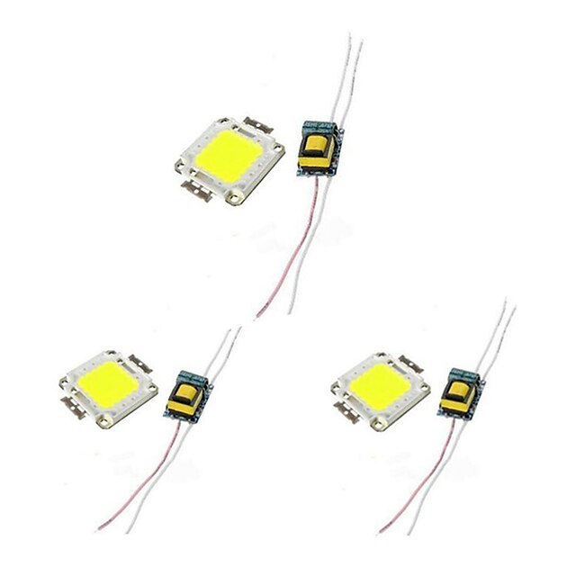  3pcs 8W DIY LED Chip Board Panel Bead with DC12V LED Power Supply Driver Transformer