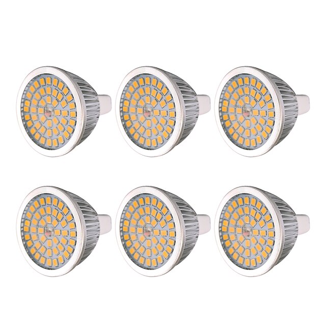  ywxlight® 6pcs mr16 7w 48led lyspære varm hvit kul hvit naturlig hvit 2835smd led spotlight pære lampe for hjemme belysning dc 12 v