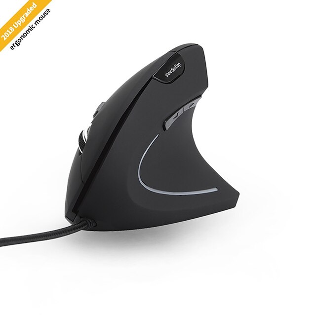  MODAO E1803 Drátový USB Optické vertikální myš / ergonomická myš LED světlo 1000/1600/2400/3200 dpi 4 Nastavitelné úrovně DPI 7 pcs Klíče