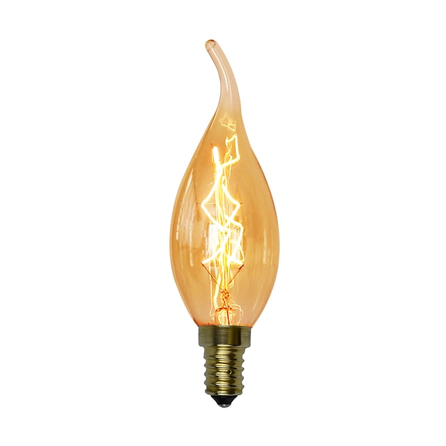  1pc 40 W E14 C35L Warm White 2300 k Retro / Dimmable / Decorative Incandescent Vintage Edison Light Bulb 220-240 V