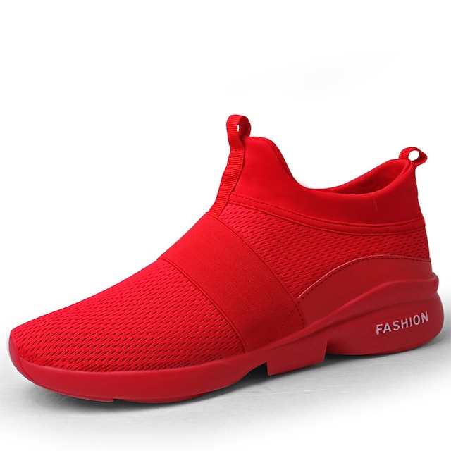  Férfi Sportcipők Kényelmes cipők Hétköznapi Gyalogló Trail futócipő Mikroszálas Viselhető Csúszásmentes Fehér Fekete Piros Tél Tavasz / Fűző
