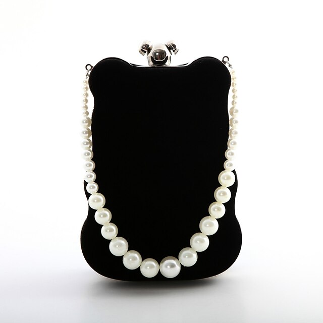  Women's Pearls Polyester Evening Bag Character Black / Red / Brown