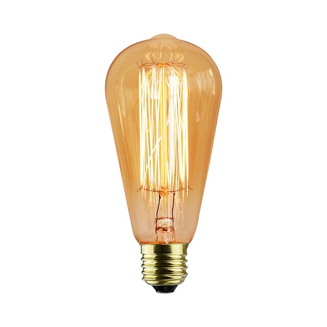  1kpl 60 W E26 / E27 / E27 ST58 Lämmin valkoinen Himmennetty Vintage Edison-hehkulamppu 220-240 V / 110-130 V / 85-265 V