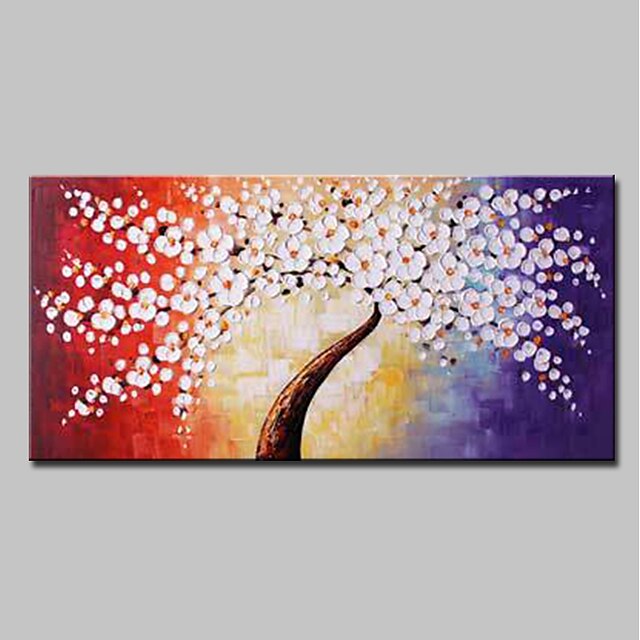  Mintura® Hand Painted Rich Tree Oil Paintings On Canvas Modern Abstract Flower Wall Art Pictures For Home Decoration Ready To Hang