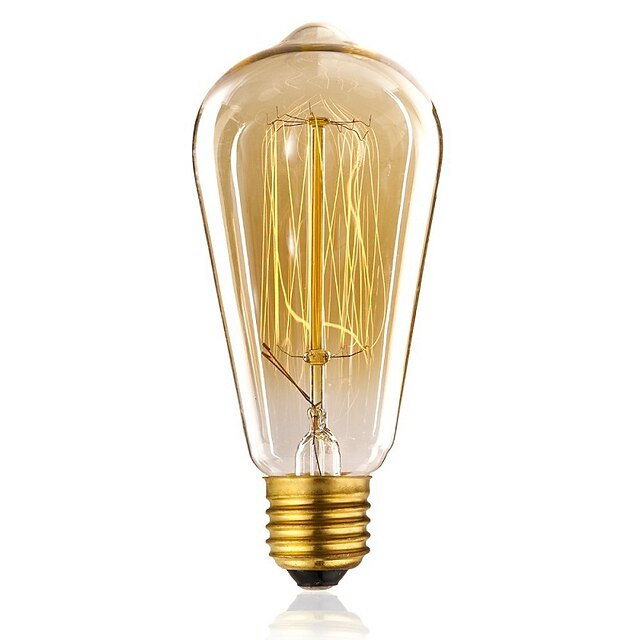  1pc 40 W E26 / E27 / E27 ST64 Blanc Chaud 2300 k Ampoule incandescente Edison Vintage 220-240 V / 110-130 V