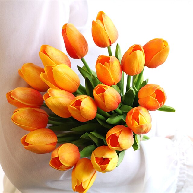 Home & Garden Home Decor | Artificial Flowers 10 Branch Modern European Style Tulips Tabletop Flower 33cm/13 - FF59727