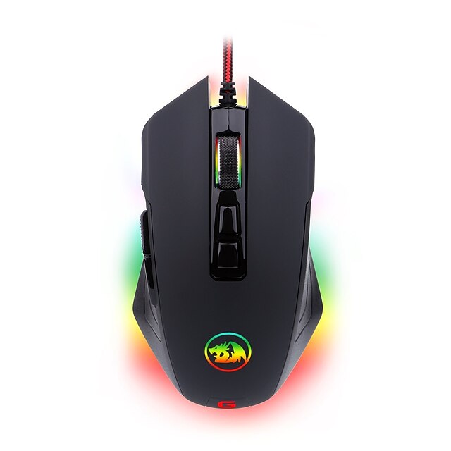  REDRAGON M715 Cablu USB Optic mouse-ul pentru jocuri RGB lumină 10000 dpi 4 niveluri DPI reglabile 9 pcs Chei