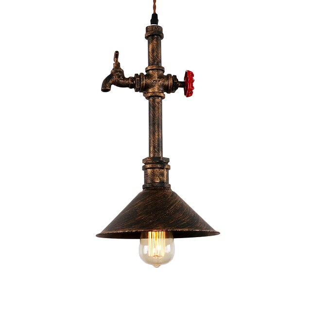  Vintage Industrial Pipe Pendant Lights Metal Shade Restaurant Cafe Bar Decoration Lighting With 1-Light Painted Finish