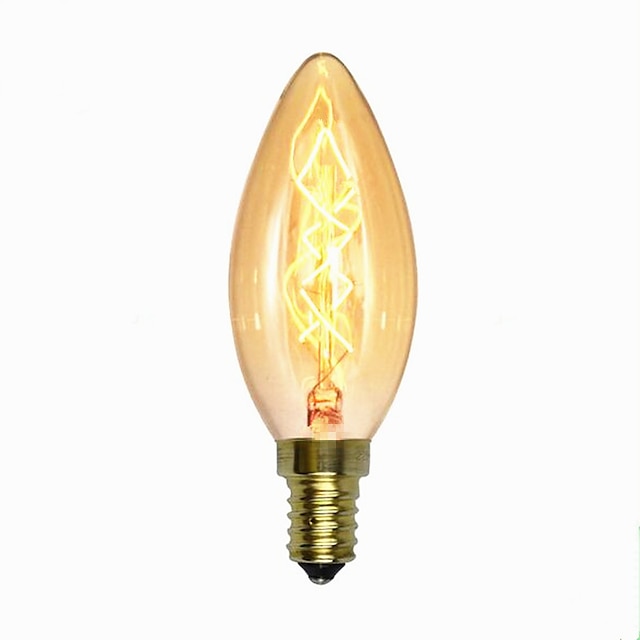 1pç 40 W E14 C35 Branco Quente 2300 k Retro / Decorativa Incandescente Vintage Edison Light Bulb 220-240 V