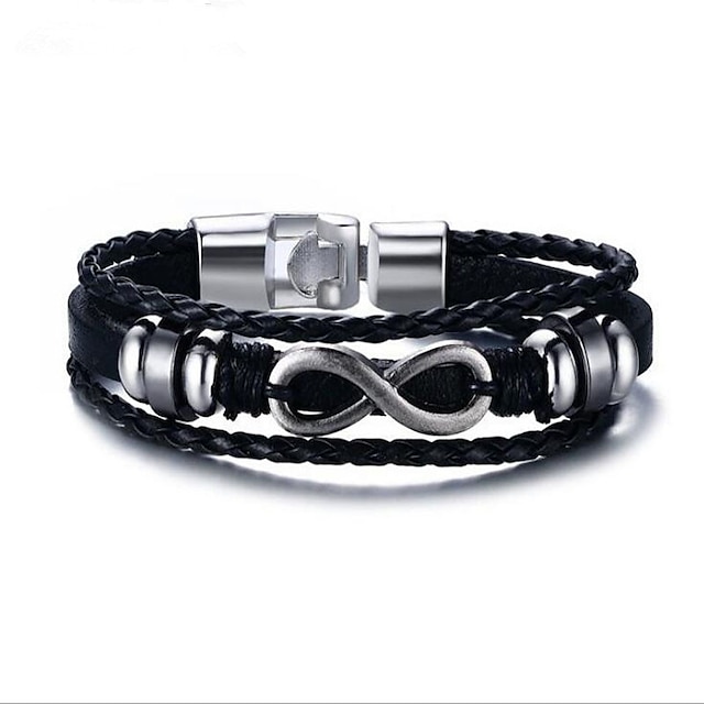  Chaînes Bracelets Homme Géométrique Mode Bracelet Bijoux Noir Forme Géométrique pour Cadeau Quotidien